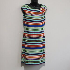 Calvin Klein | Multicolored Rainbow Striped Sleeveless Dress